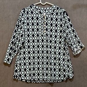 Charter Club 1X Top Blouse Fairy Boho Hippie Whimsy Dark Romantic Artsy Flowy